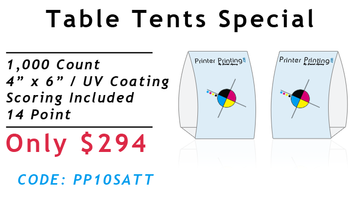 Table Tent Printing Special